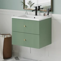 24 Inch Wall Mounted Bathroom Vanity with 2 Drawers - Ideal for Small Bathrooms，Single Sink Bathroom Vanity，Lava Manos De Baño 1