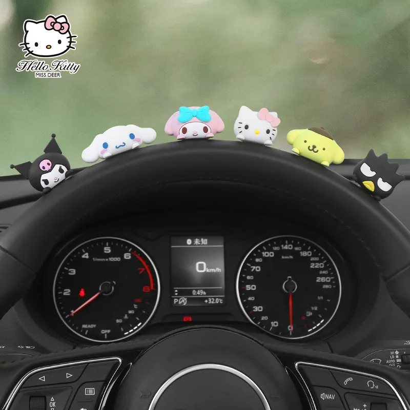 

Kawaii Sanrios Anime Kuromi Melody Cinnamorol Car Interior Decoration Center Console Rearview Mirror Decoration Car Accessories