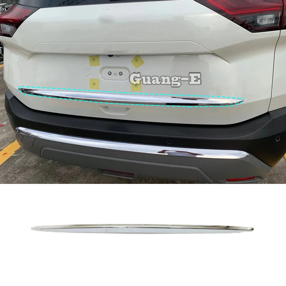 

For Nissan X-trail Xtrail Rogue 2021 2022 2023 ABS Chrome Rear License Garnish Lower Trim Molding Car Exterior Trunk Accessories