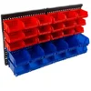 Garage Storage Bins Wall Mount Tool Organizer Bins Kit Red Blue Plastic Shelf Bin Box 1