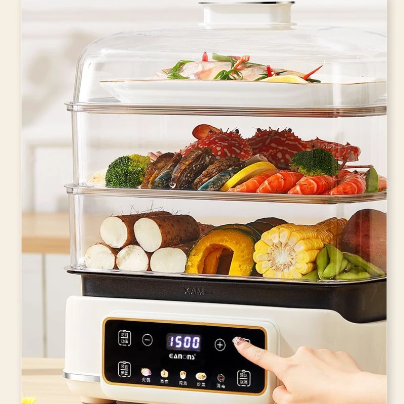 High-end imported electric steamer with automatic power off and timed reservation, thick bottom pot, split and washable