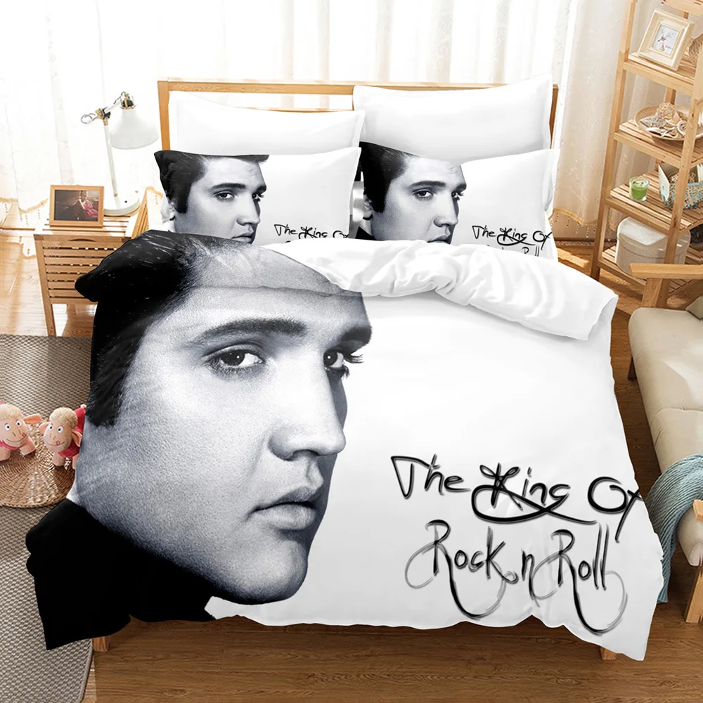 Elvis Presley Bedding Set Single Twin Full Queen King Size Elvis Presley Bed Set Aldult Kid Bedroom Duvetcover Sets 3D Anime 034
