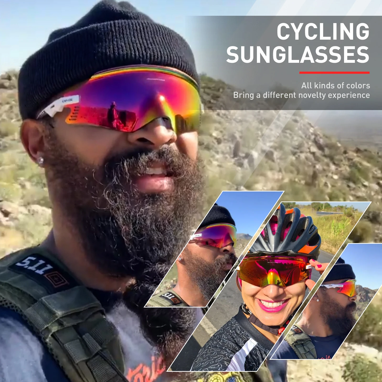 Kapvoe 남자 스키 선글라스, 여자 자전거 고글, 야외 UV400 자전거 안경, 스포츠 MTB 안경, 스키 안경