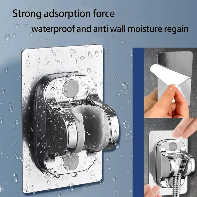 Wall Mount Shower Head Holder ABS Waterproof Adjustable Bathroom Shower Bracket Easy Installation Base