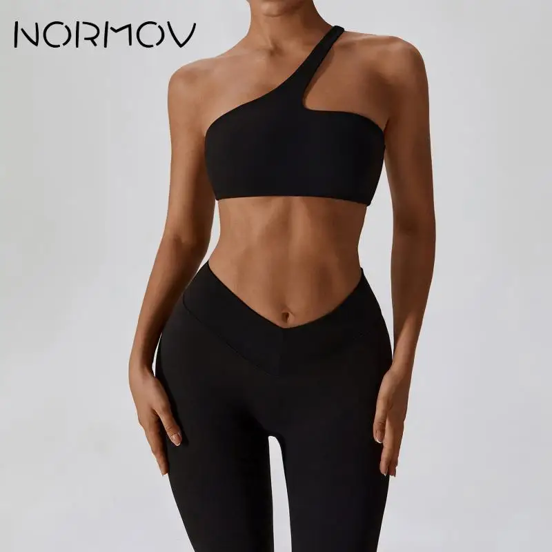 

NORMOV Seamless Yoga Set Naked Feeling Women Sports Set Backless Gym Sets for Women Quick Drying Womens Two Peice Sets Push Up