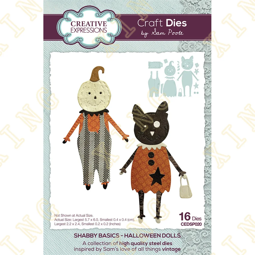 

Halloween Dolls Metal Cutting Dies Scrapbook Diary Decoration Stencil Embossing Template DIY Greeting Card Handmade 2023 New