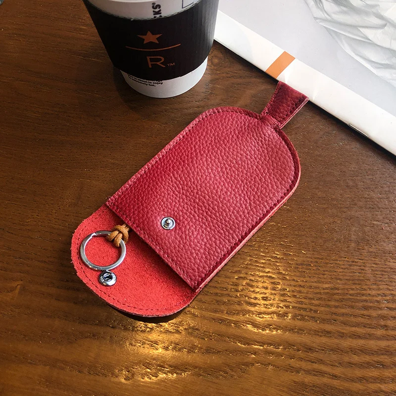 Key Organizer Key Case Key Purse Key Holder Free Monogrammed Genuine Leather Key Bag Men And Women's Hand-held Home Key Holder Pocket Card Sleeve