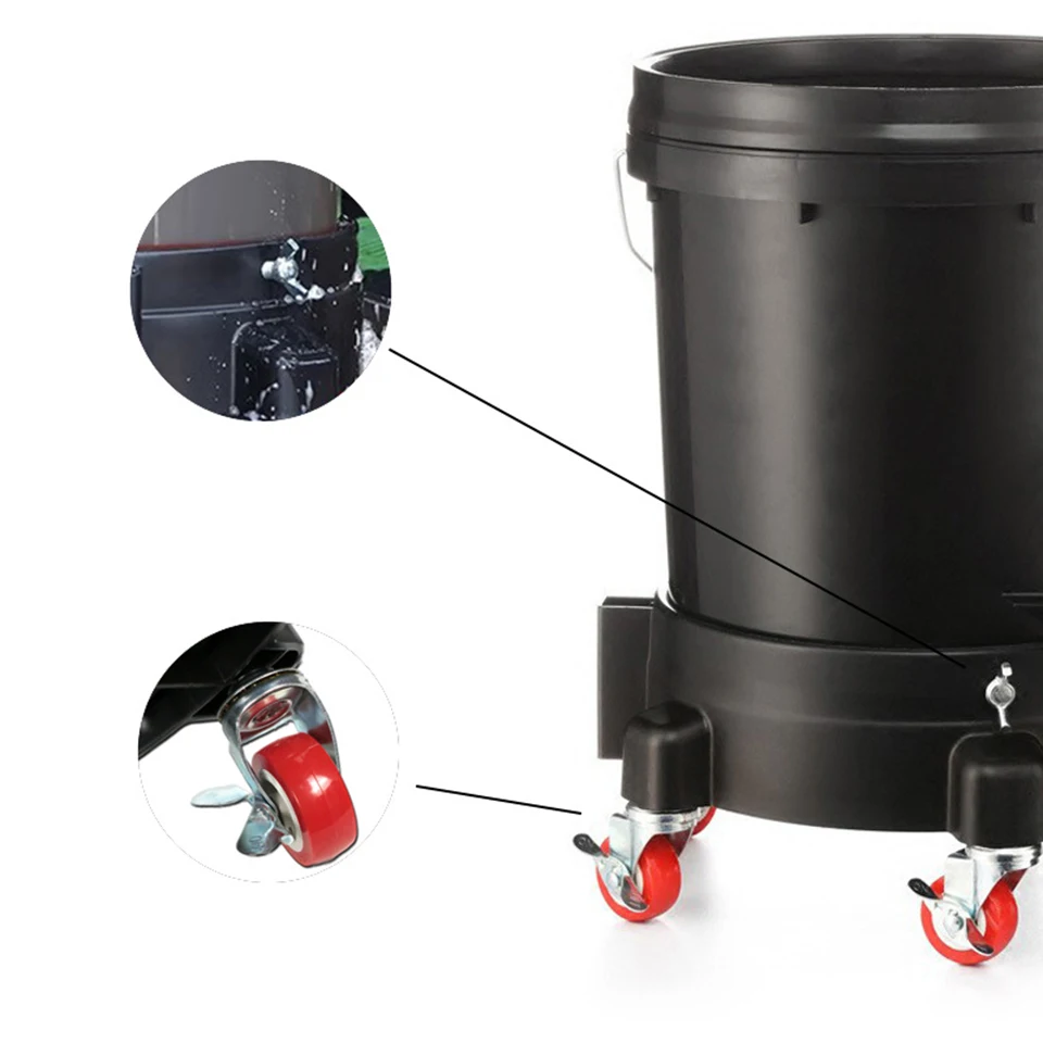 Robuste Rollplatte für Autowasch-Eimer, Verstärkter Mobiler Ständer mit 4 Schwenkrädern, Eimerhalter für Autopflege HXD – Detail 3