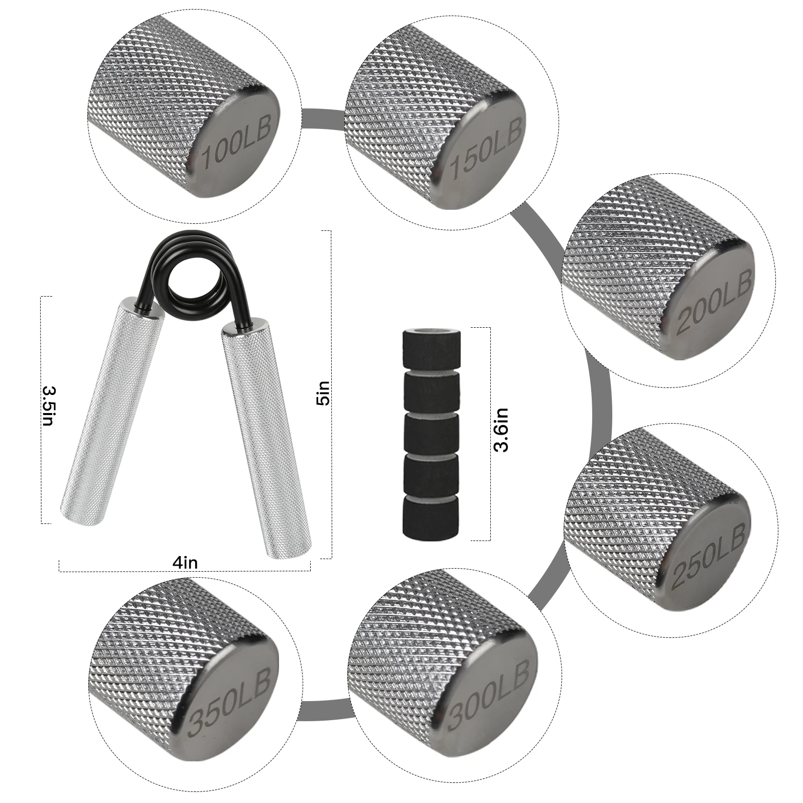 Hand Strengthener Finger Trainer Finger Strength Trainer Hand Grip Trainers Hand Grip Exerciser Hand Exerciser Hand Trainer Hand Grip Fitness Workout Foam Wrist Grippers for Rehabilitation