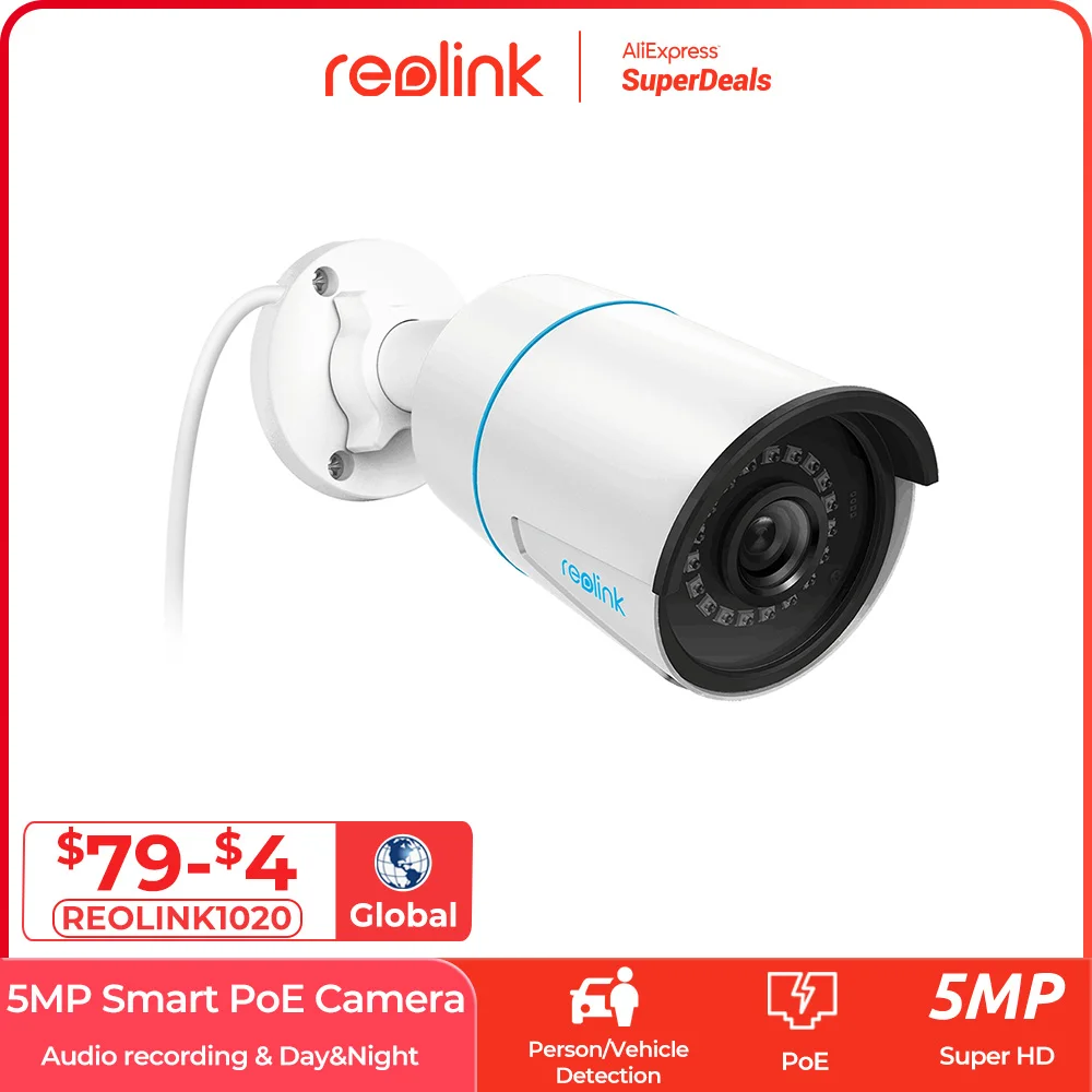 48.54€ 49% OFF|Reolink Smart Sicherheit Kamera 5MP Outdoor Infrarot Nachtsicht Cam Besondere mit Menschlichen/Auto Erkennung RLC 510A ip kamera|outdoor cam|cctv camera sd card4mp ip - AliExpress