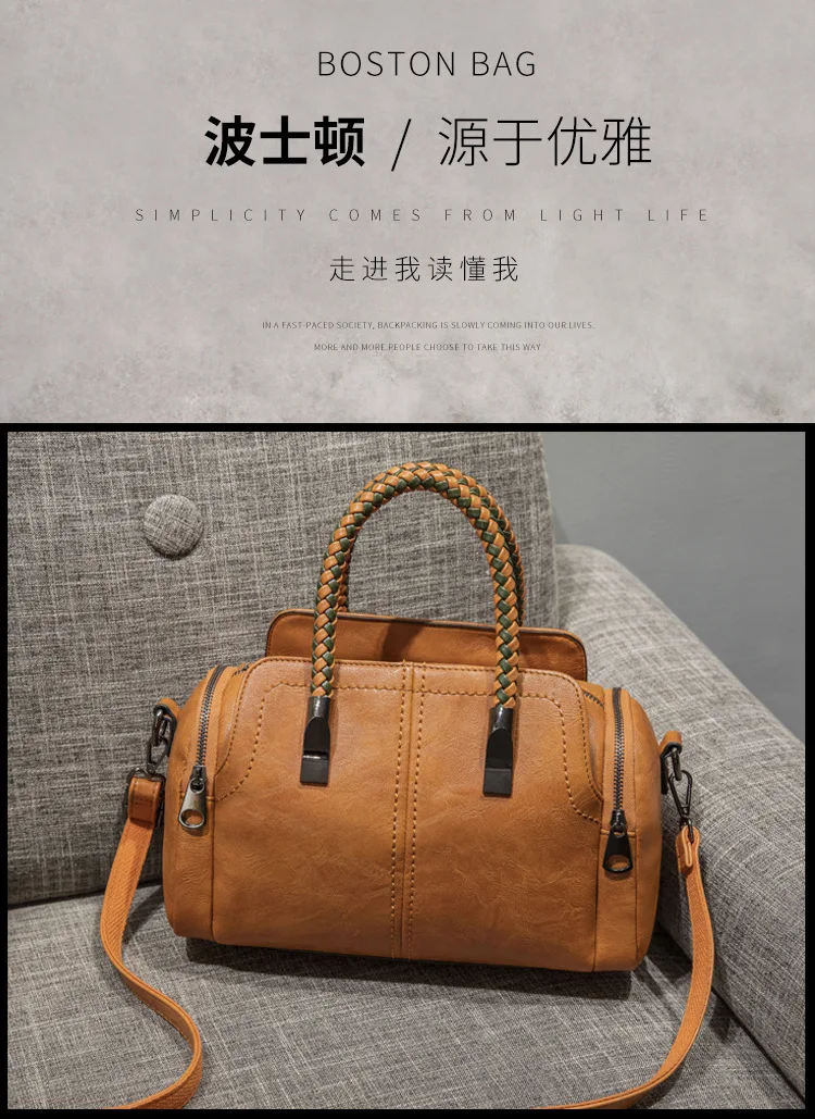 2022 New High Quality Shoulder Bag Messenger Bag All-match Boston Bag Soft Leather Women's Bag Fashion Woven Handbag most popular women's bags