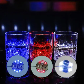 슈퍼 브라이트 병 라이트 스티커, 6LED 글로우 코스터 램프, 결혼식, 새해, 크리스마스 파티, 음료 컵, 꽃병 장식