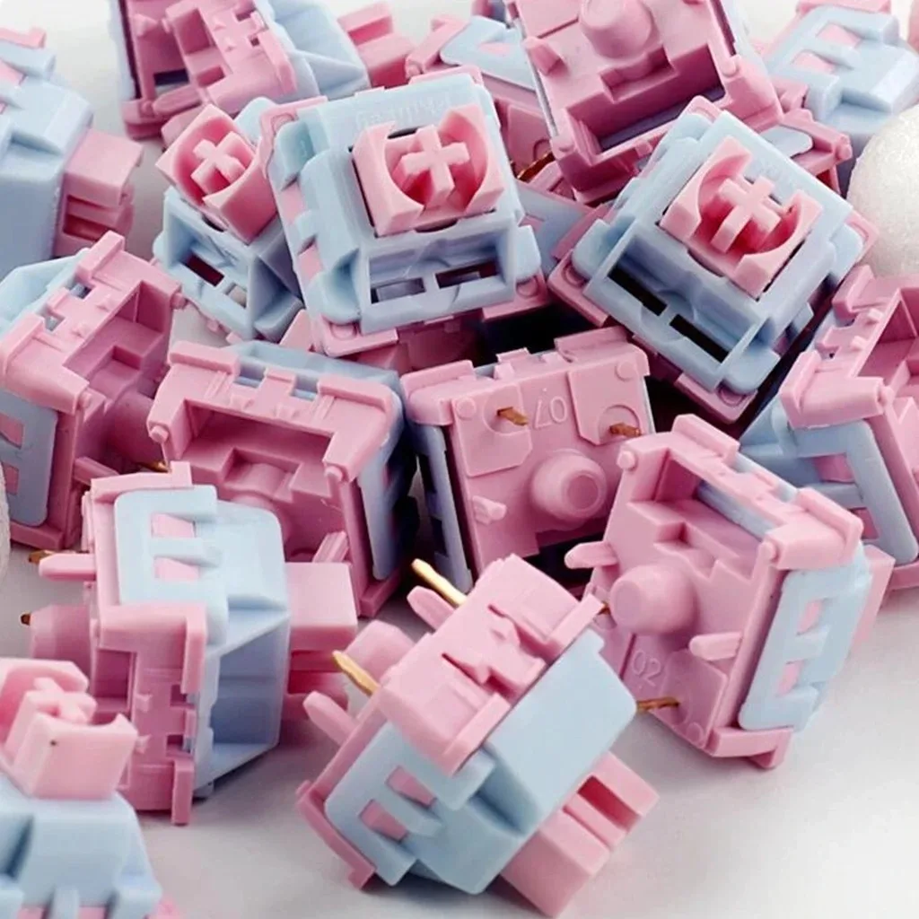 Dust-Resistant Light Pressure Axis Mechanical Keyboard Switches Pink Five-Legged Keyboard Linear Switch