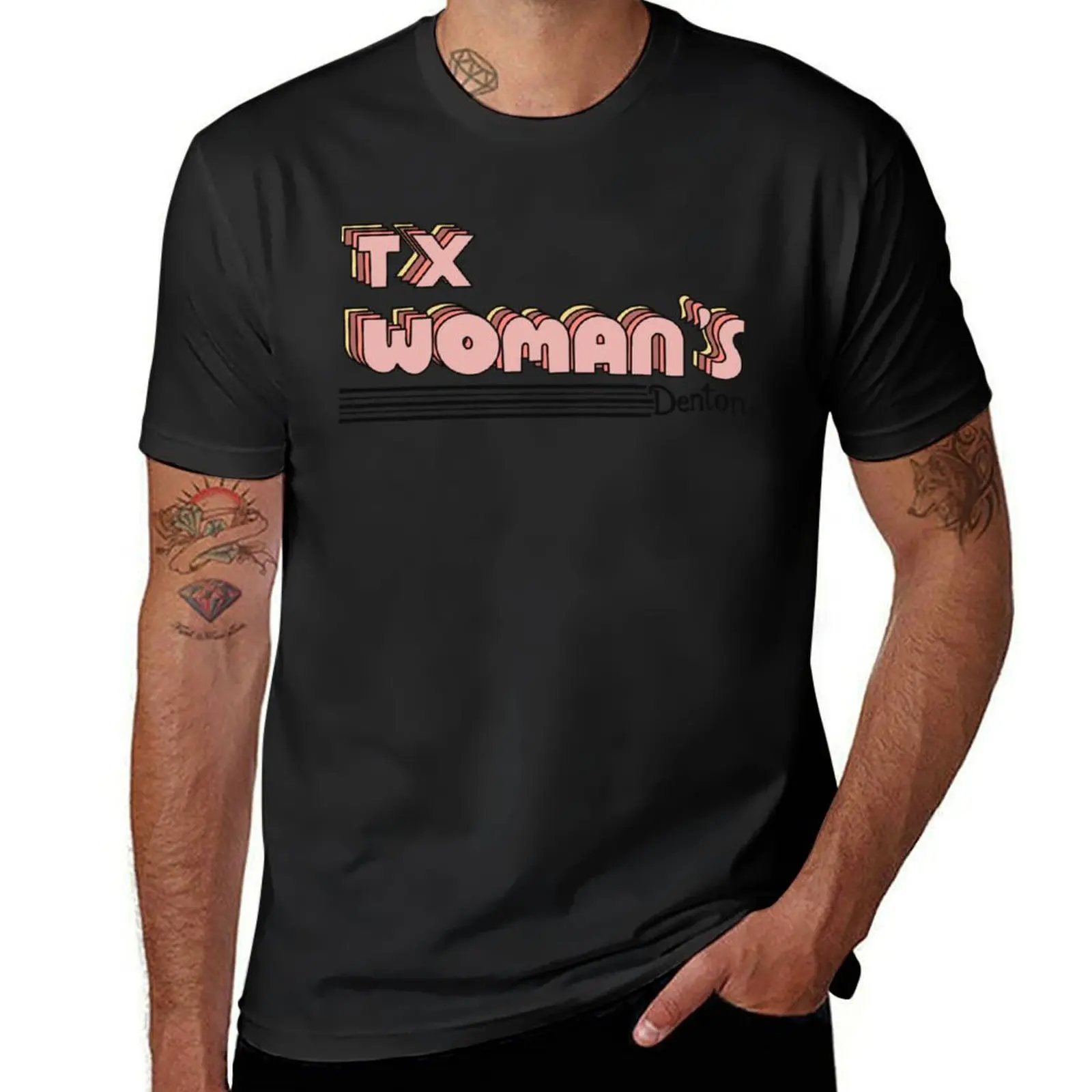 

TWU Retro Stacked Font T-Shirt boys whites sports fans Short sleeve tee Men's t-shirt
