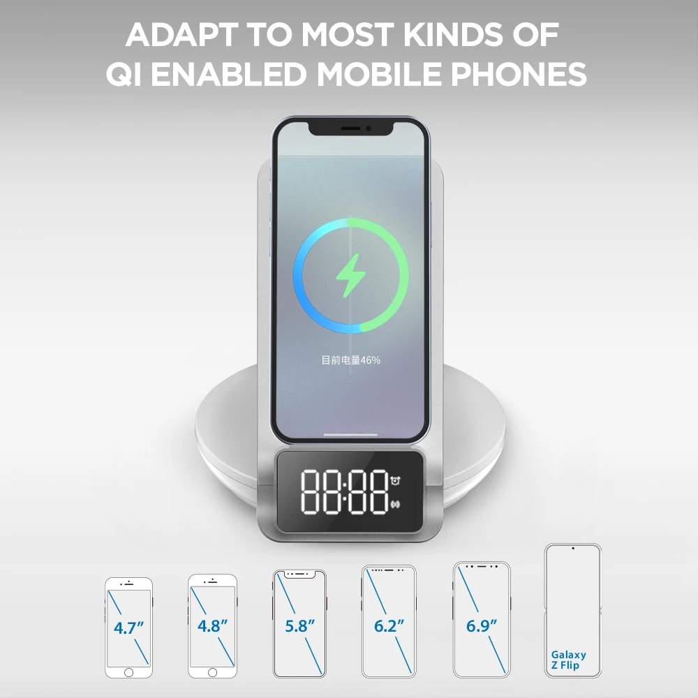 

Беспроводная зарядная станция 3 в 1 Qi для IPhone 12, 11 Pro Max, Xiaomi, Samsung