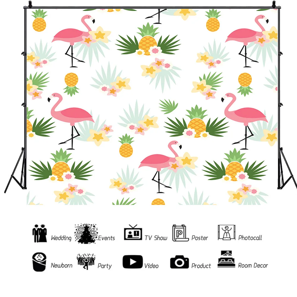 

Vinyl Custom Landscape Flamingo Photography Backdrops Props Coconut Christmas Fairy Tale Theme Photo Studio Background FF-02