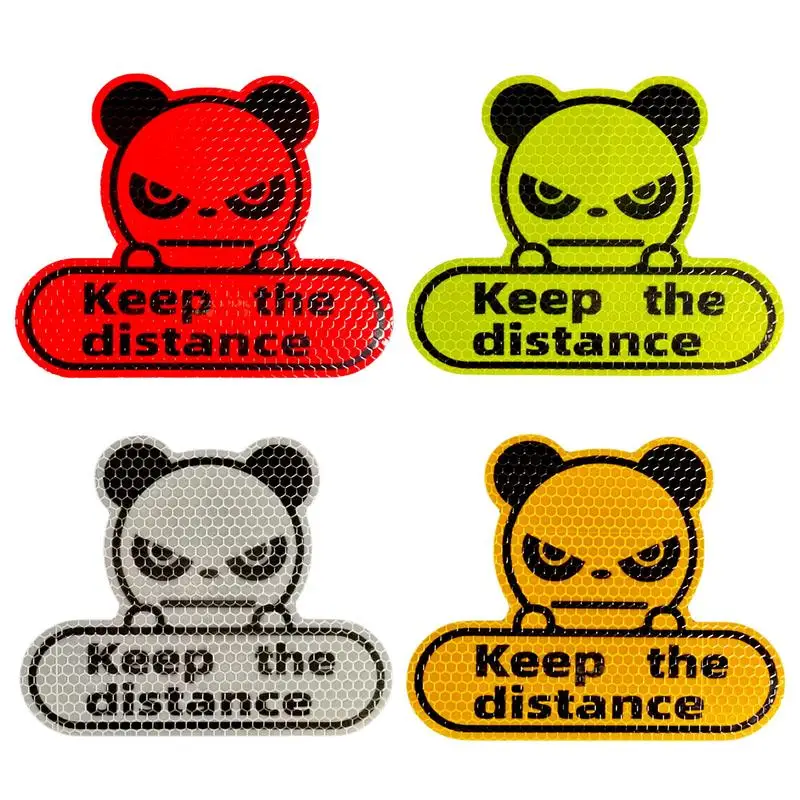 Keep The Distance Strongly Reflective Stickers For Cars Creative Panda Stickers Diamond Grade High Visibility Waterproof Vehicle