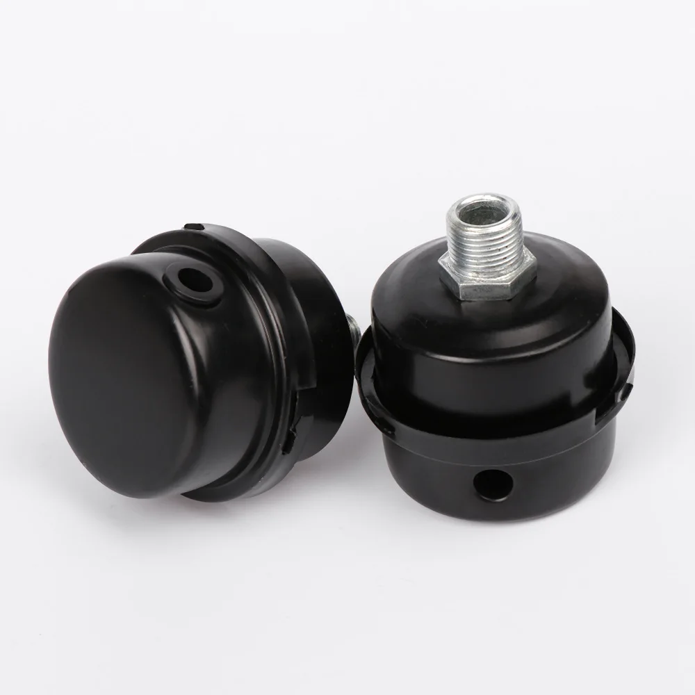 1pcs Plastic Air Compressor Muffler 12.5mm/ 16mm/ 20mm Oil-free Air Compressor Accessories Noise Filter Muffler Black