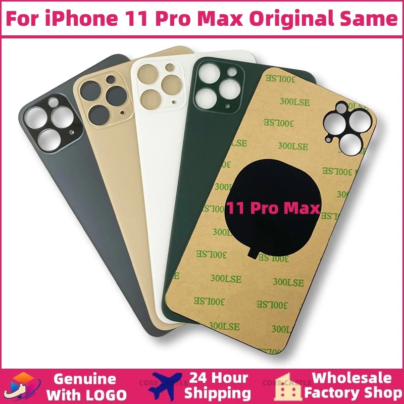 

For iPhone 11Pro Max Back Glass Panel Battery Cover Replacement Parts Original Same With Logo Rear Housing Big Hole Camera Glass