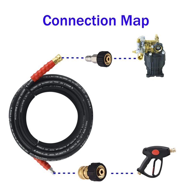 High Pressure Washer Hose Adapter M22 14Mm To 3/8 Inch Quick Connect Quick Release Coupler Kit Male Plug Female Socket