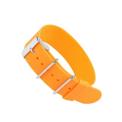 Premium Silicone Sport Watch Strap - Soft and Comfortable Wristband, Waterproof and Durable - 22mm (Orange)