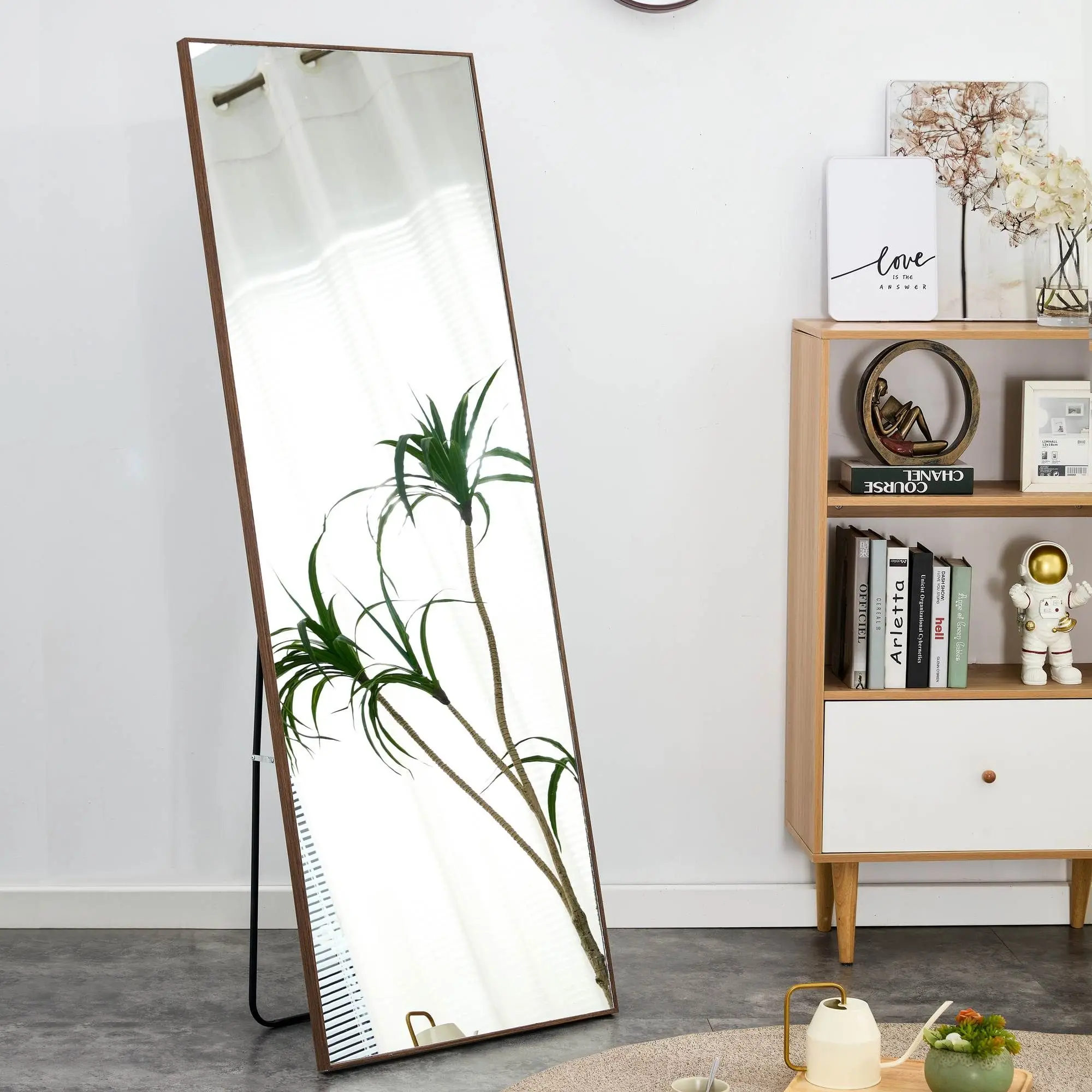 

65 in.L x 23 in.W Solid Wood Frame Full Length Mirror, Decorative Mirror, Floor Mounted Large Mirror, Wall Mounted