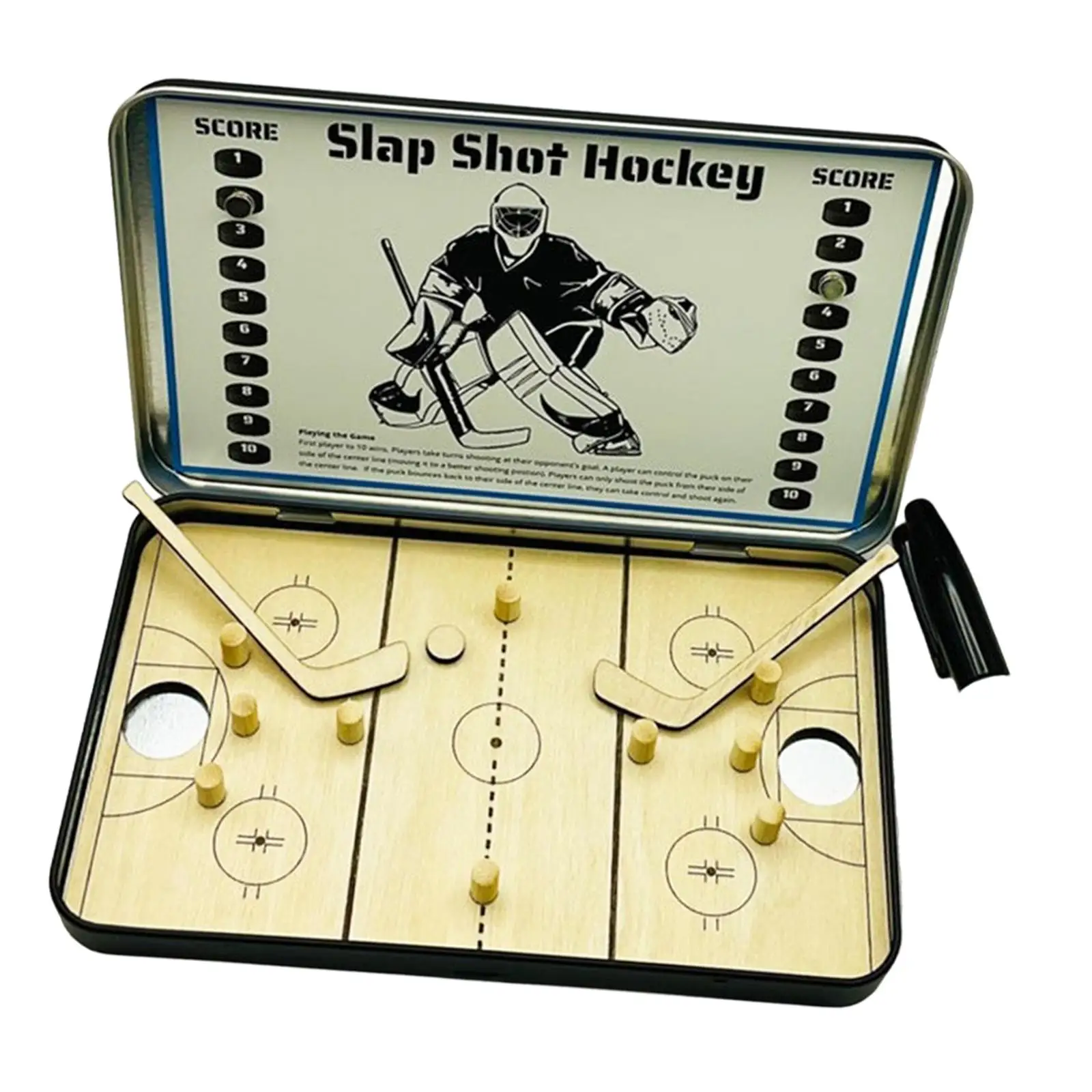 Mini Table Hockey Game 7 inch Compact Desktop Sports Game Kids Airplane Toy