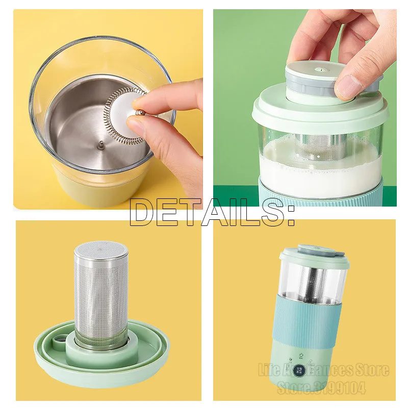 110V/220V Portable Electric Coffee Maker Multifunctional Milk Tea Machine Automatic Milk Frother Flower Tea Maker Coffee Machine