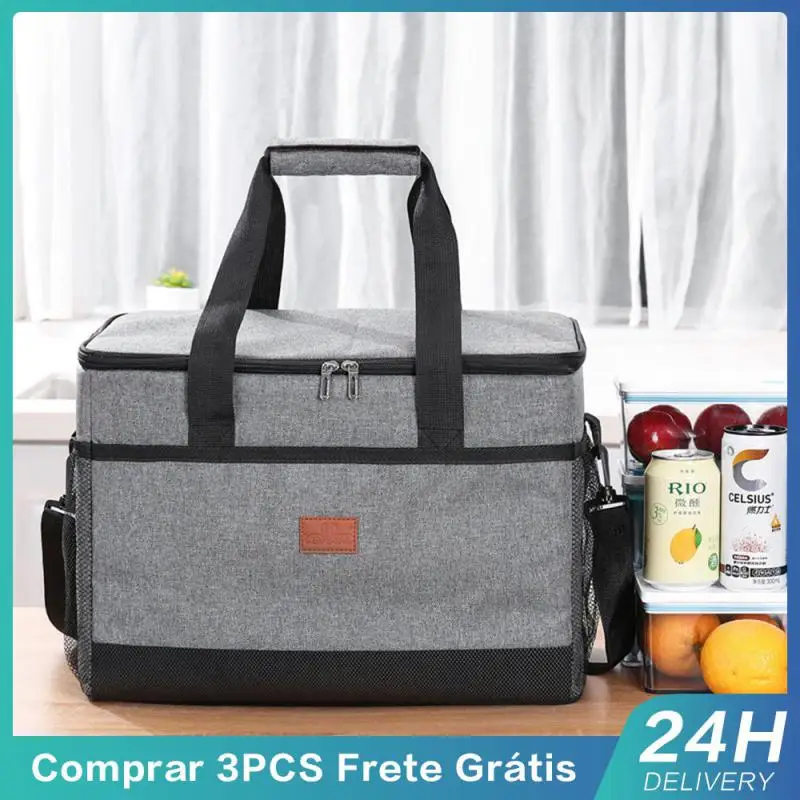 

Portable Picnic Bag Leak-proof Red Outdoor Product Picnic Bag Easy To Carry Black Storage Supplies Oxford Cloth Lunch Bag Grey