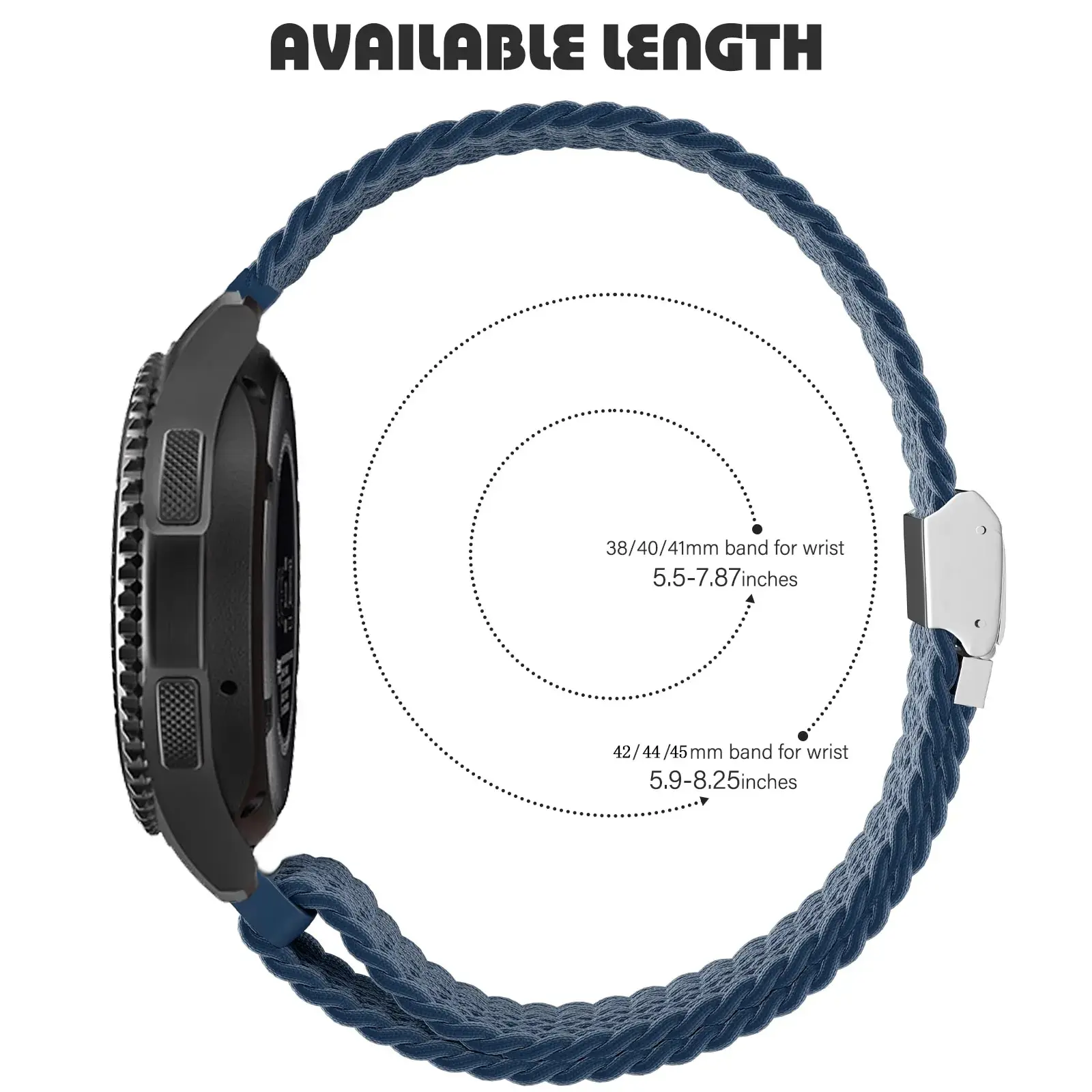 Braided Elastic Watch Band - 20mm/22mm Premium Strap