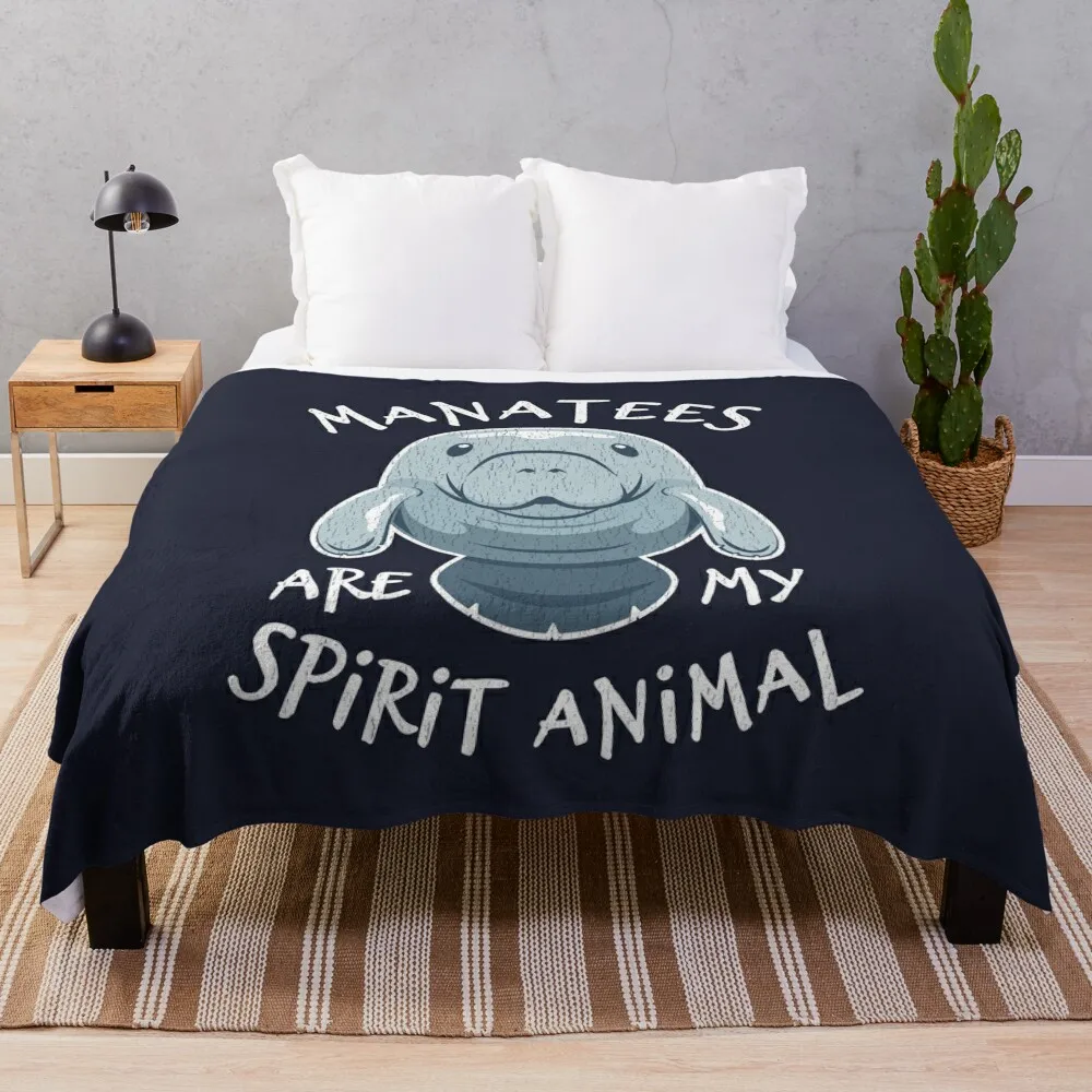 

Manatees Are My Spirit Animal - Cute Manatee Throw Blanket Sleeping Bag Furry Loose Blankets