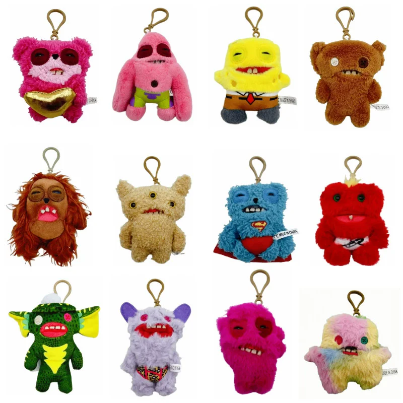 Neuer Fuggler Original Monster-Anhänger Plüschpuppe Lustiges Hässliches Zahnmonster Schlüsselanhänger Gefülltes Cartoon-Spielzeug 9,5-14CM Plüsch-Spielzeug Geschenk