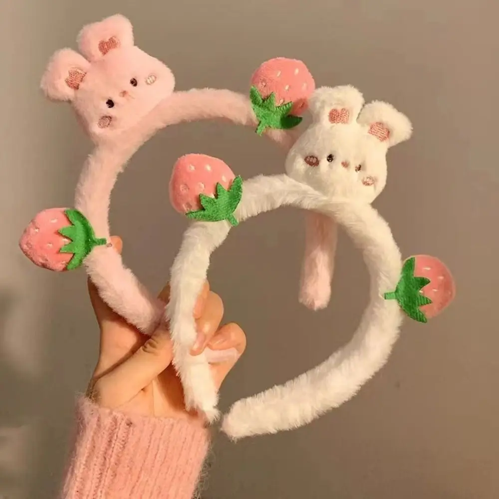 

Plush Cartoon Headband Hair Accessories Korean Style Strawberry Bear Hair Hoop Hairbands Headpiece Cute Hair Hoop