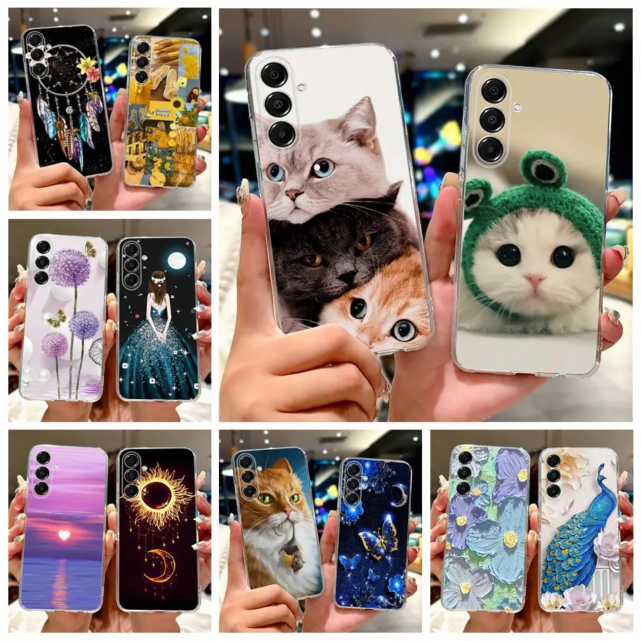 Cute Cat Painted Soft Silicone Phone Case Cover - 6.7