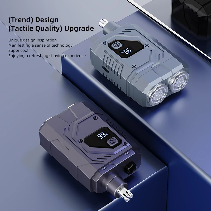 2 in 1 전기 코털 트리머 충전식 수염 면도기 코털/귀털 트리머 남성용 눈썹/코털/귀털 제모기 바디 트리머