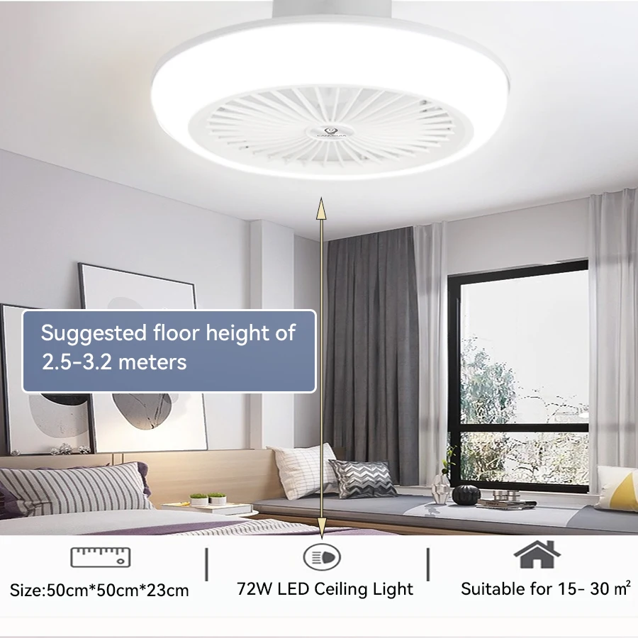 72W Ceiling Fan Ceiling Light 85-265V Fans with Light and Remote 3 Colors Dimmable Lamps for Living Room Bedroom electric fan ceiling fan led ceiling fan lights led fan light led ceiling lights