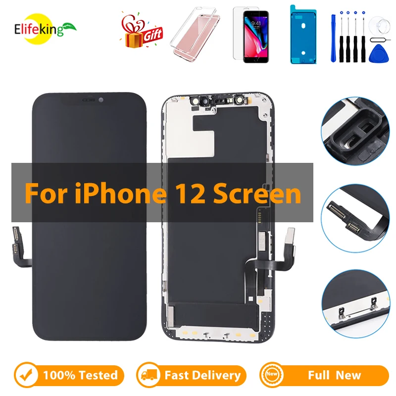 

LCD For iPhone 12 LCD Display Screen with 3D Touch Digitizer Replacement High Quality Assembly Repair Parts Tested No Dead Pixel