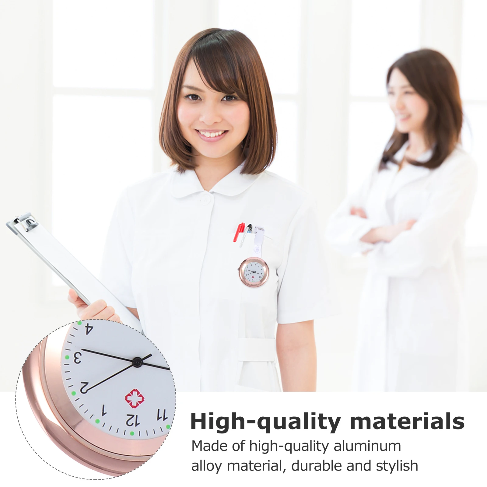 Orologio da infermiera con clip, orologio da taschino da appendere