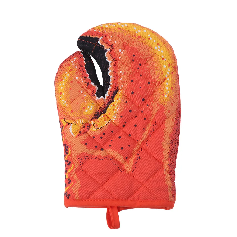 Oven Special Thickening Crab Shape Oven Gloves Versatile Non-Slip Heatproof Mitten Durable Cotton Microwave Gloves Cooking