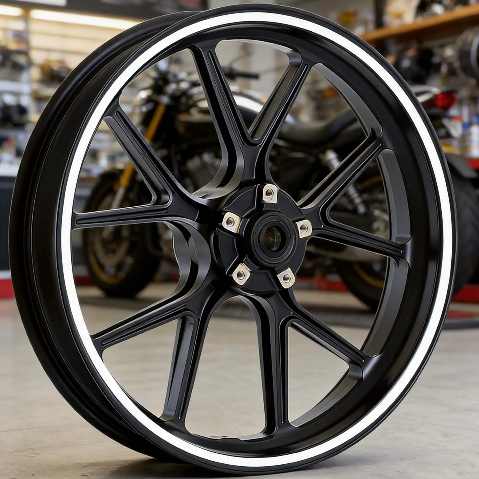 Racing Stripe Wheel Sticker Set - Durable, Waterproof Vinyl Decals