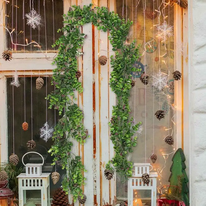 Greenery Garland Artificial Vines Faux Leaves Fake Ivy Greenery For Plant Backdrop Wall Room Decor 5.9 Feet For Wedding Home