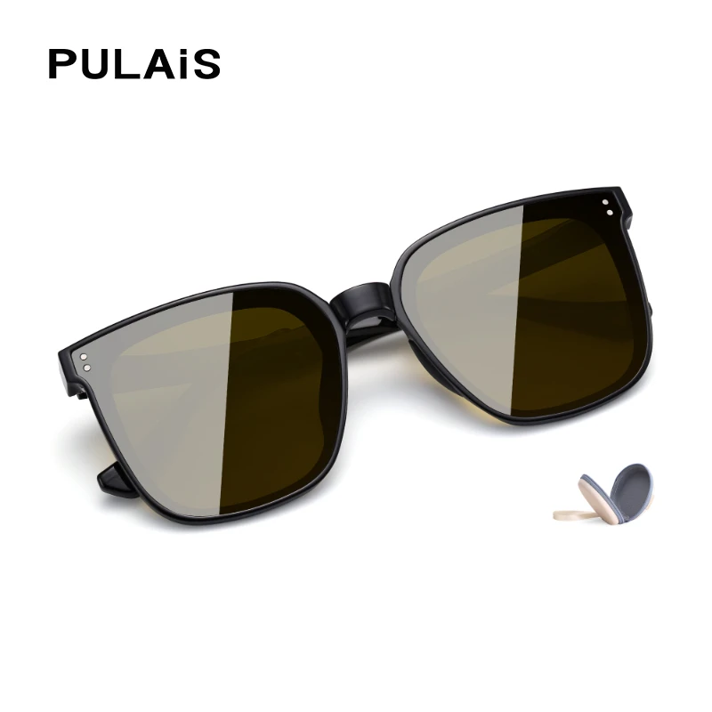 

PULAIS Foldable Polarized Sunglasses Women Portable Folding Sun Glasses Sunscreen Protective Fexible TR Frame
