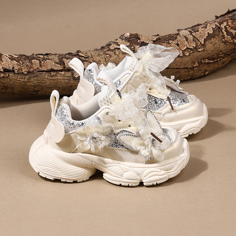 Frühling 2026 Kleinkind Mädchen Sportschuhe Glitzer Weiche Sohle Atmungsaktive Outdoor Tennis Mode Kinder Sneakers Kinderschuhe – Detail 12