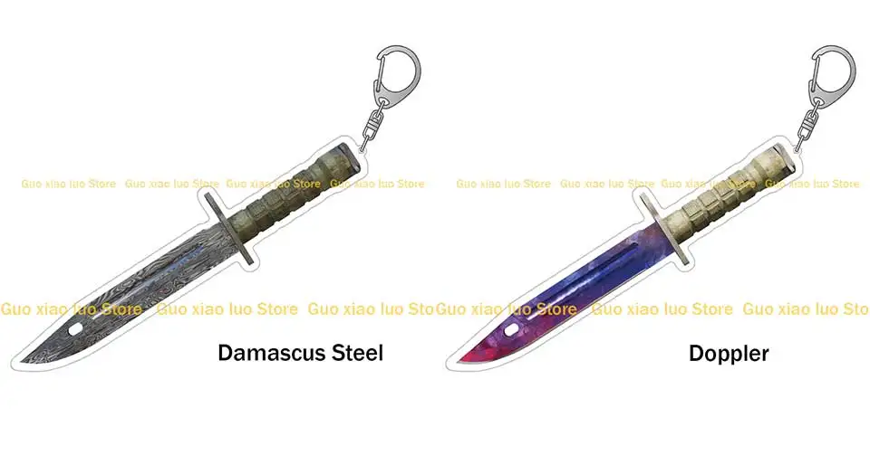 GuoXiaoLuo CS GO Spiel Waffe Bajonetthäute Gamma Doppler Slaughter Boreal Forest Case Gehärtetes Acryl Schlüsselanhänger Taschenanhänger Geschenk – Detail 6
