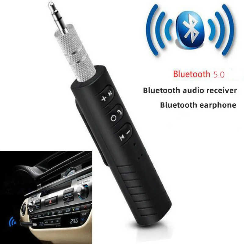 Adaptador sem fio bluetooth 5.0 receptor 3.5mm jack para música do