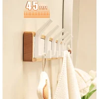 Solid Wood Wall Mounted Hangers for Bathroom, Coat Hooks, Keys, Hats, Robe, Towels, Bags, Storage Hook, Save Space 2