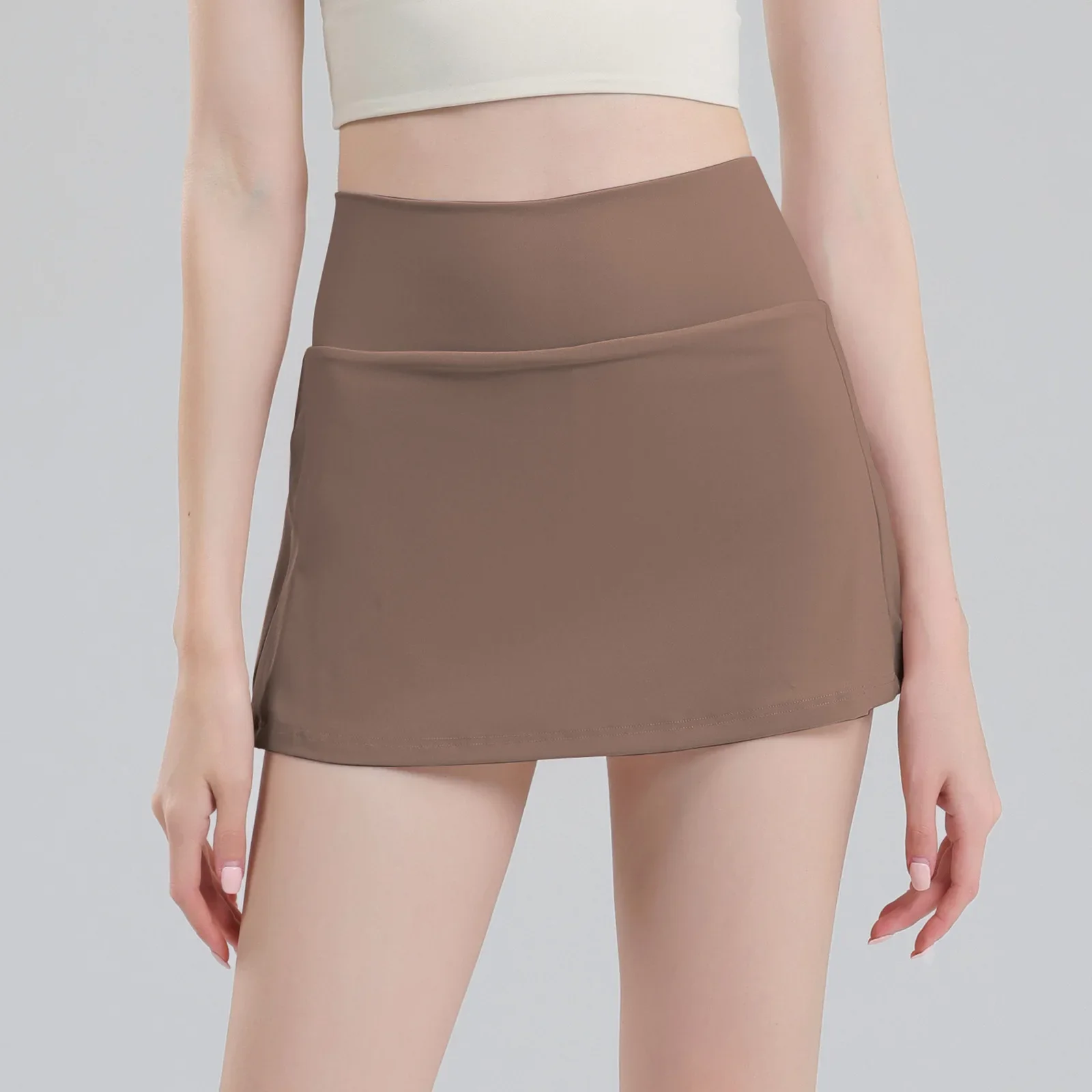 Sports Ice Feeling Women Anti Exposure Badminton Golf Tennis Skirts Fitness High Waist Running Athletic Double Layers Shorts