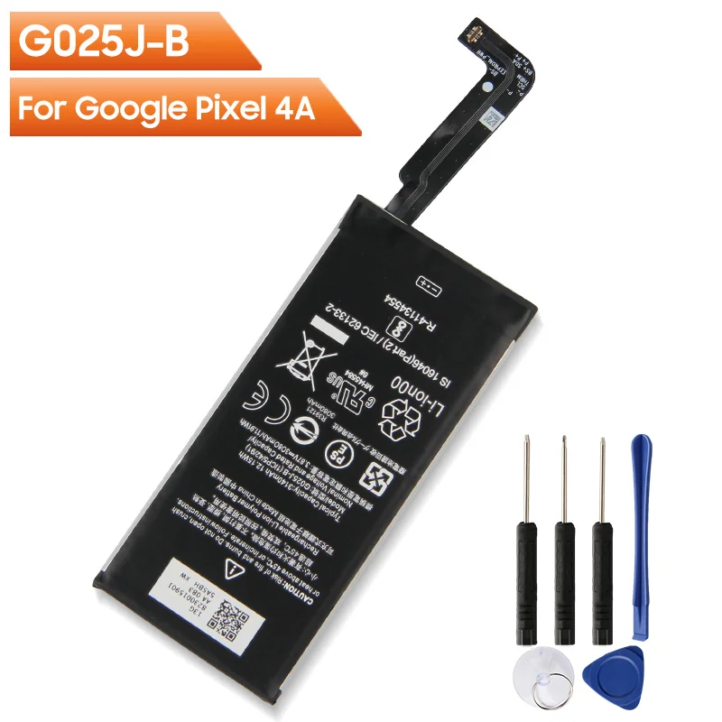 

Original Replacement Battery G025J-B For Google Pixel 4A Authentic Rechargeable Battery 3080mAh With Free Tools