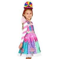 Déguisement pour enfants, robe bonbon arc-en-ciel avec bandeau, Costume de Cosplay sucette, robe pour enfants, cadeau de fête d'anniversaire et de carnaval, 2026 4