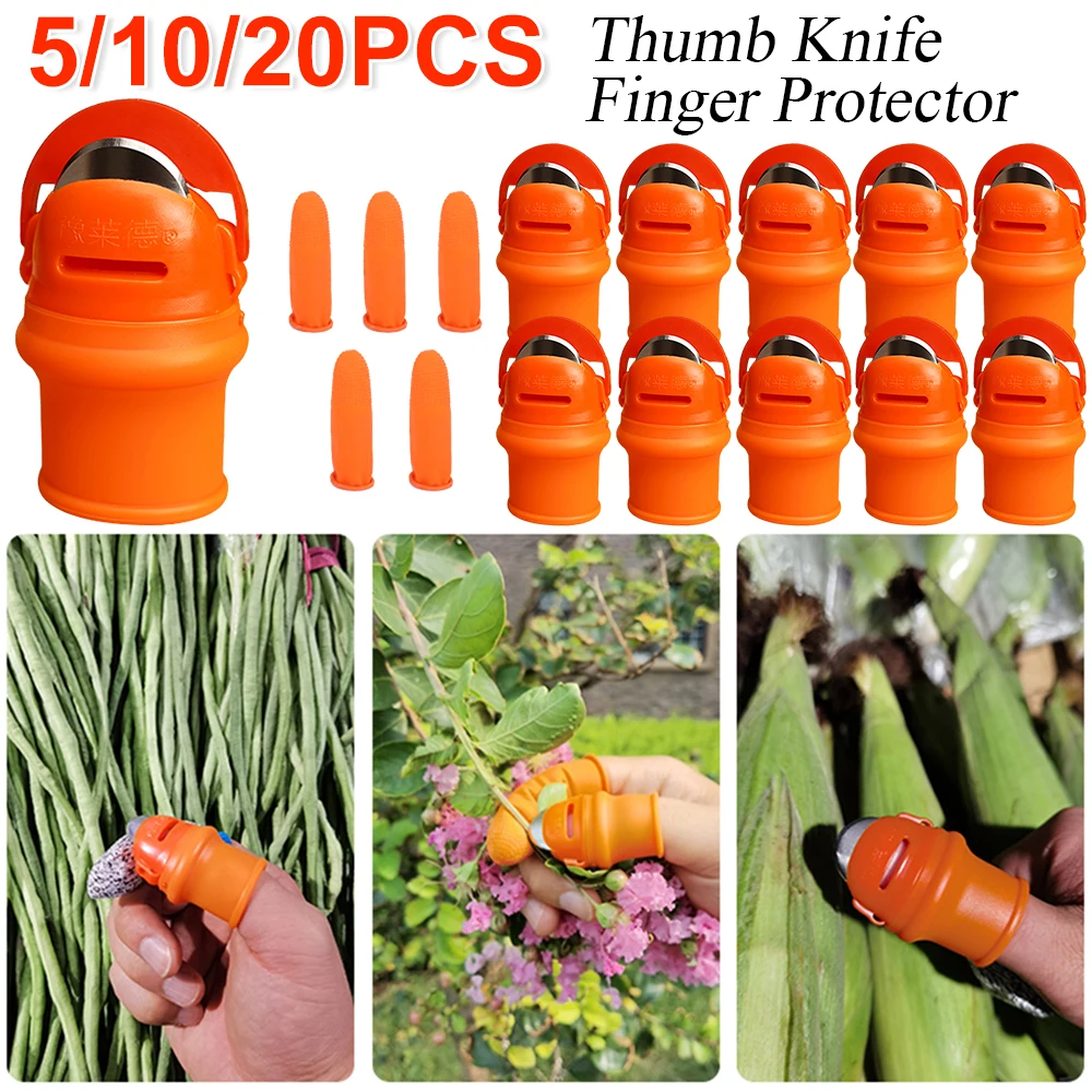 Finger Protector Knife Cover Rubber Fingertip for Harvesting Vegetable Thumb Knife L/M